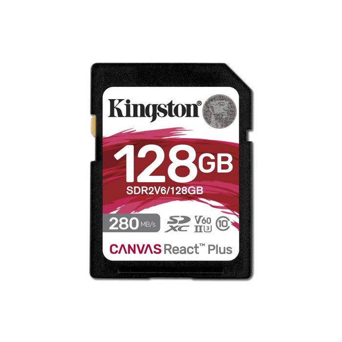 Карта пам'яті SDXC (UHS-II U3) Kingston Canvas React Plus 128Gb class 10 V60 (R280MB/s, W150MB/s)