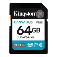 Карта пам'яті SDXC (UHS-1 U3) Kingston Canvas Go! Plus 64Gb class 10 A2 V30 (R200MB/s)
