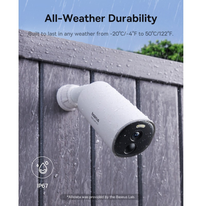 Додаткова IP-камера відеоспостереження Baseus Security B1 Outdoor Camera 2K White