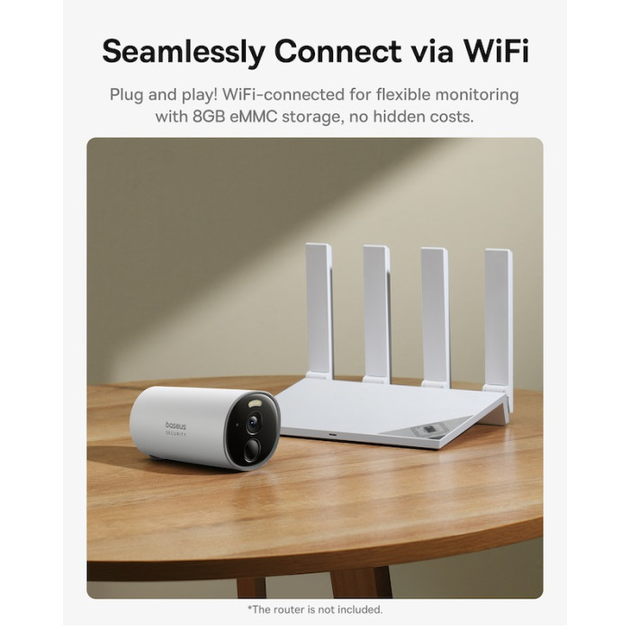 Додаткова IP-камера відеоспостереження Baseus Security B1 Outdoor Camera 2K White
