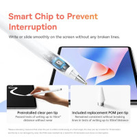 Стилус Baseus Wise Writing HN1 Universal Version  Wired Charging 2-in-1 Stylus For HUAWEI/XIAOMI Moon White (With Type-C Cable*1 and Tip*1 and Palm Re