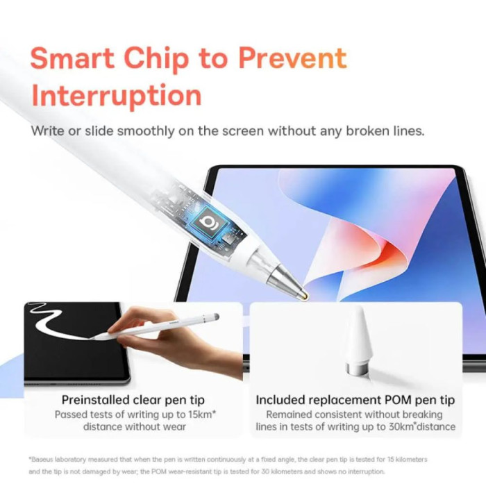 Стилус Baseus Wise Writing HN1 Universal Version  Wired Charging 2-in-1 Stylus For HUAWEI/XIAOMI Moon White (With Type-C Cable*1 and Tip*1 and Palm Re