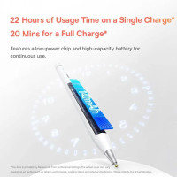 Стилус Baseus Wise Writing HN1 Universal Version  Wired Charging 2-in-1 Stylus For HUAWEI/XIAOMI Moon White (With Type-C Cable*1 and Tip*1 and Palm Re