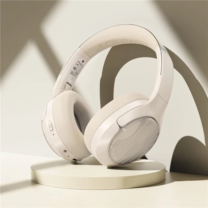 Бездротові накладні навушники ACEFAST H5 active noise cancelling wireless headset Milky White