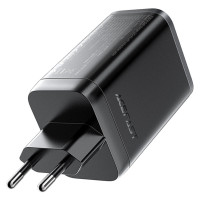 Мережевий зарядний пристрій з кабелем ACEFAST A111 PD67W GaN charger(2*USB-C+USB-A) with retractable cable Black