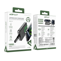 Зовнішній акумулятор ACEFAST M10-10000 PD30W magnetic wireless charging power bank with cable Black
