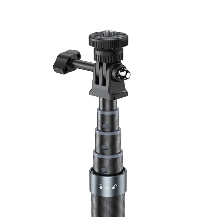 Монопод ACEFAST E38 1.2m carbon fiber telescopic selfie stick Gray-Black