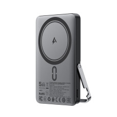 Зовнішній акумулятор ACEFAST M16-5000 PD18W ultra-thin magnetic wireless charging power bank with stand Black