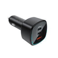 Автомобільний зарядний пристрій ACEFAST B18 200W(2USB-C+USB-A)fast car charger Black