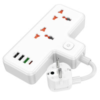 Мережевий фільтр HOCO  AC12A Reise 2-position expansion socket(PD30W/1C3A) (8.5 cm) White