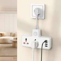 Мережевий фільтр HOCO  AC12A Reise 2-position expansion socket(PD30W/1C3A) (8.5 cm) White