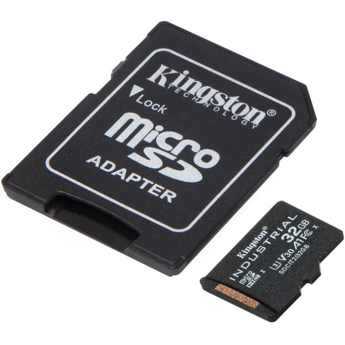 Карта пам'яті microSDHC (UHS-1 U3) Kingston Industrial 32Gb class 10 V30 А1 (adapter SD)