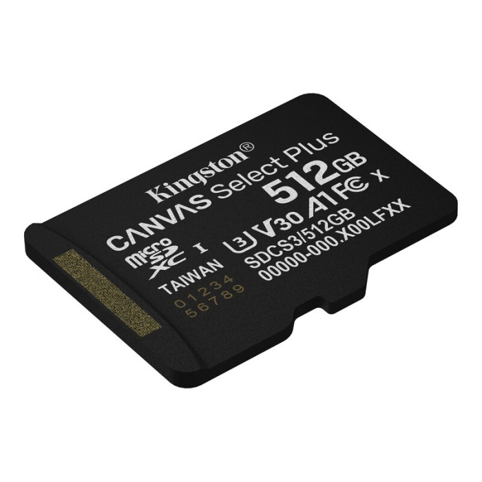 Карта пам'яті microSDXC (UHS-1 U3) Kingston Canvas Select Plus Gen3 512Gb class 10 А1 V30 (R-150MB/s)