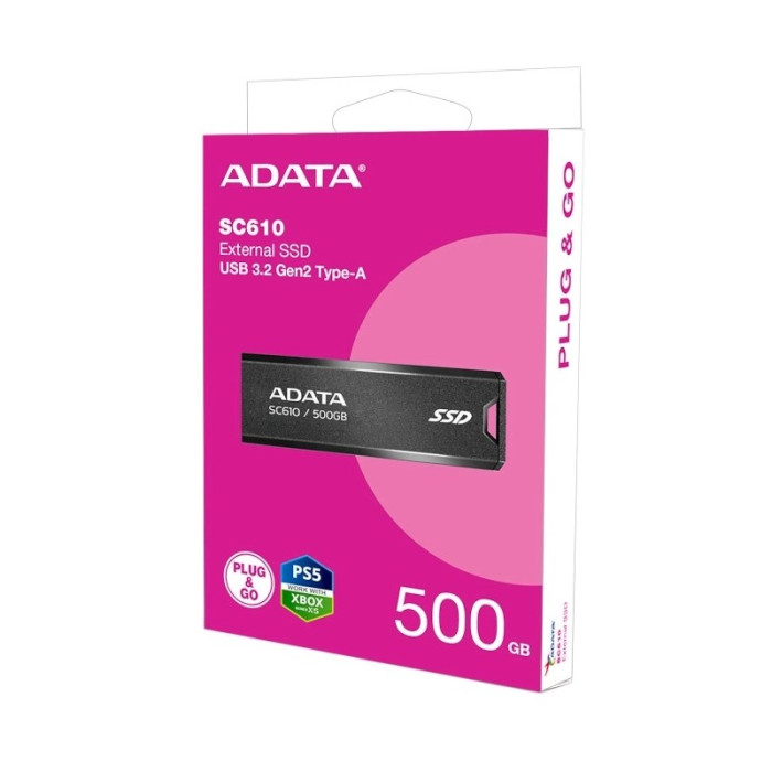 Портативний SSD ADATA SC610 500GB USB 3.2  550/500Mb/s Black