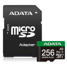 Карта пам'яті microSDXC (UHS-1 U3) A-DATA SPEED PLUS 256Gb Class 10 V30 A2 (R-180Mb/s W160Mb/s) (adapter SD)