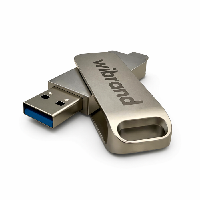 Портативний SSD Wibrand Wolf 512GB USB 3.2 Gen.2 Type-C/Type-A Read/Write 1000MB/s Silver
