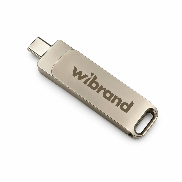 Портативний SSD Wibrand Wolf 512GB USB 3.2 Gen.2 Type-C/Type-A Read/Write 1000MB/s Silver