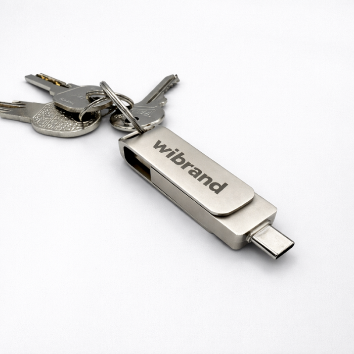 Портативний SSD Wibrand Wolf 512GB USB 3.2 Gen.2 Type-C/Type-A Read/Write 1000MB/s Silver