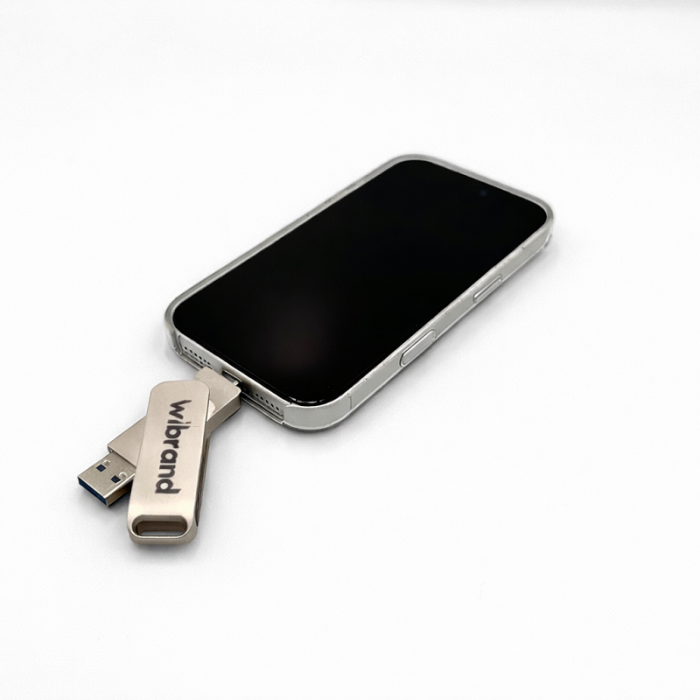 Портативний SSD Wibrand Wolf 2TB USB 3.2 Gen.2 Type-C/Type-A Read/Write 1000MB/s Silver