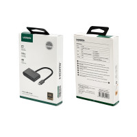 USB-хаб UGREEN USB-C to HDMI + VGA +USB 3.0 Adapter with PD (Space Gray)