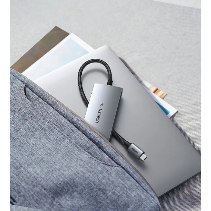 USB-хаб UGREEN CM480 USB-C to 2× USB 3.2+2×USB-C Adapter 10G (UGR-30758)