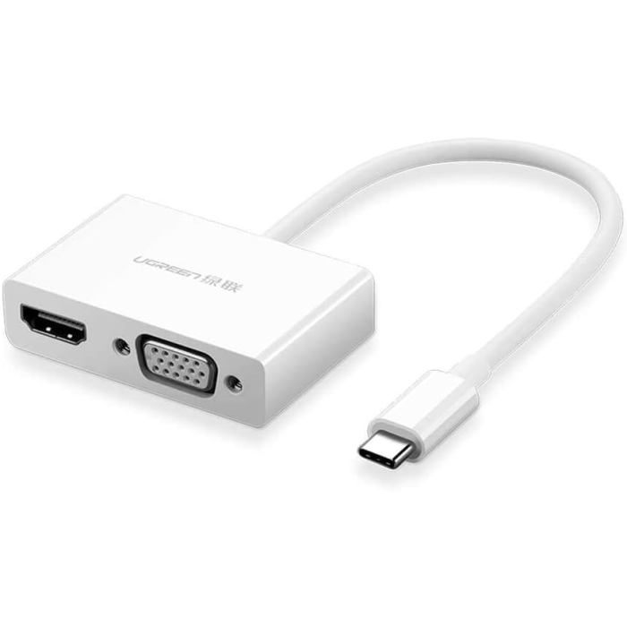 USB-хаб UGREEN USB Type C to HDMI + VGA Converter (White)