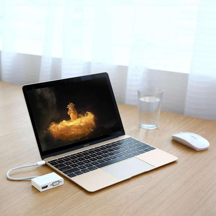 USB-хаб UGREEN USB Type C to HDMI + VGA Converter (White)