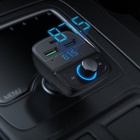 АЗП з FM-модулятором UGREEN CD229 FM&Bluetooth Transmitter&Car Charger + TF  Slot Black