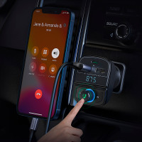 АЗП з FM-модулятором UGREEN CD229 FM&Bluetooth Transmitter&Car Charger + TF  Slot Black