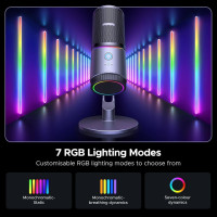 Мікрофон настільний UGREEN CM769 Desktop RGB 24-bit 96kHz ANS (USB-A) Вark Пray
