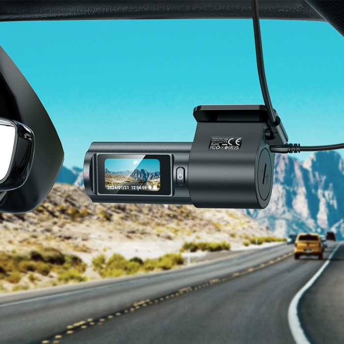 Відеореєстратор HOCO DV8 2K display hidden driving recorder(with rear camera) Black