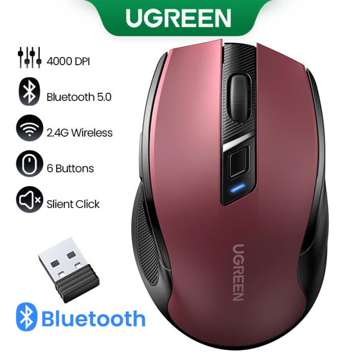 Миша бездротова UGREEN MU006 Ergonomic Wireless Mouse Red