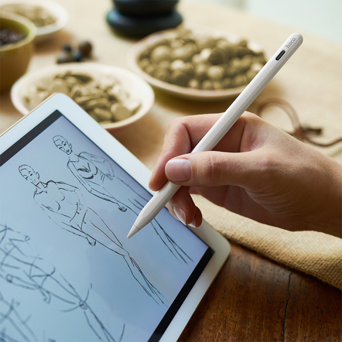 Стилус HOCO GM112 Intelligent anti-lost active capacitive pen with digital display pad dedicated White