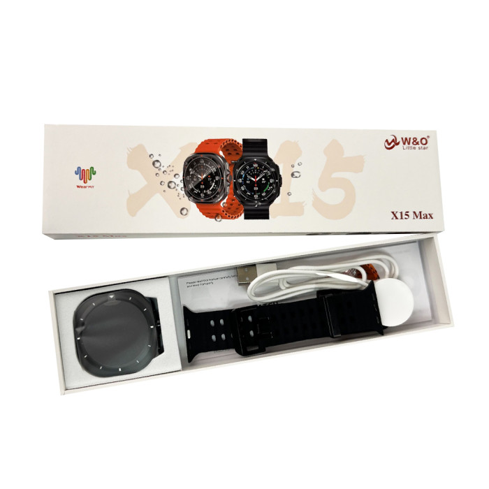 Смарт-годинник W&O X15 Max 38mm. 330 mAh. Amoled+IP67 Black