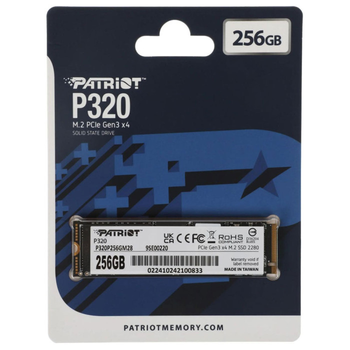 Накопичувач SSD M.2 Patriot P320 256GB NVMe 2280 Gen3.0 x4 3D TLC
