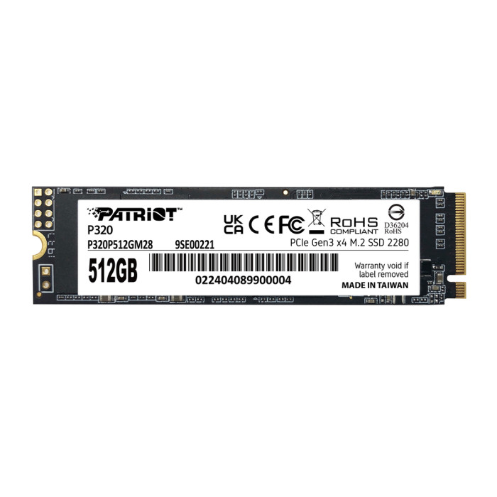 Накопичувач SSD M.2 Patriot P320 512GB NVMe 2280 Gen3.0 x4 3D TLC