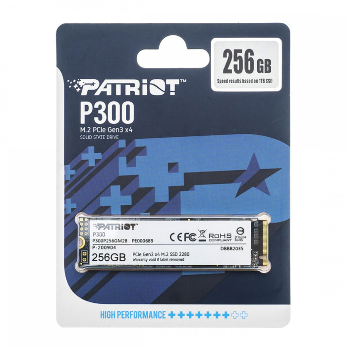 Накопичувач SSD M.2 Patriot P300 256GB NVMe 2280 PCIe 3.0 3D TLC