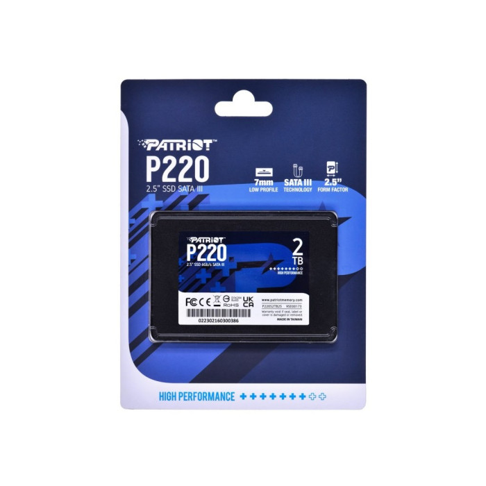 Накопичувач SSD Patriot P220 2TB 2.5" 7mm SATAIII
