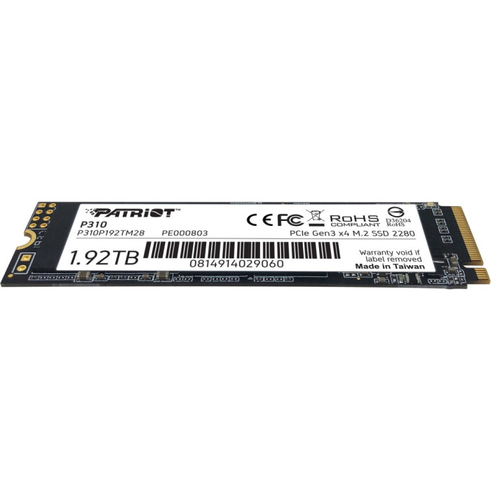 Накопичувач SSD M.2 Patriot P310 1920GB NVMe 2280 PCIe 3.0x4 3D NAND TLC