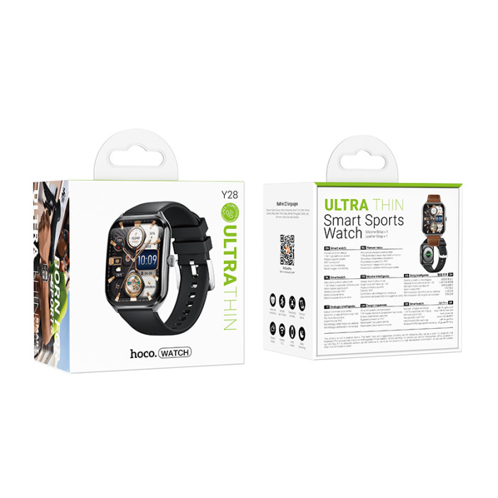 Смарт-годинник HOCO Y28 AMOLED 49mm. 200 mAh. IP67 Smart sports watch (call version) Black