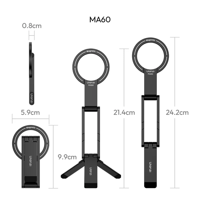 Тримач телефона Ulanzi MA60 Foldable Magnetic Phone Tripod (Pink)