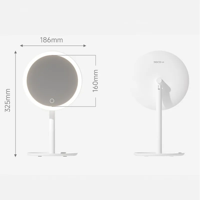Дзеркало для макіяжу Xiaomi DOCO LED Beauty Sunlight Small Mirror Standard Edition Simple White