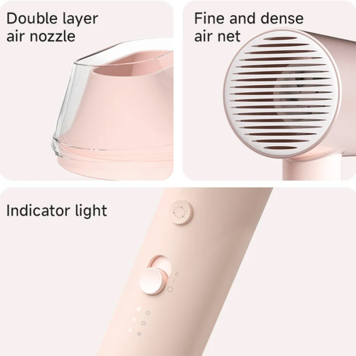 Фен Xiaomi Doco negative ion hair dryer soft and fast dry hair care Small Milk (Китайська вилка)