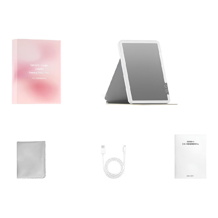 Дзеркало для макіяжу Xiaomi DOCO 11 " Daylight Portable Flat Mirror Pro Pink