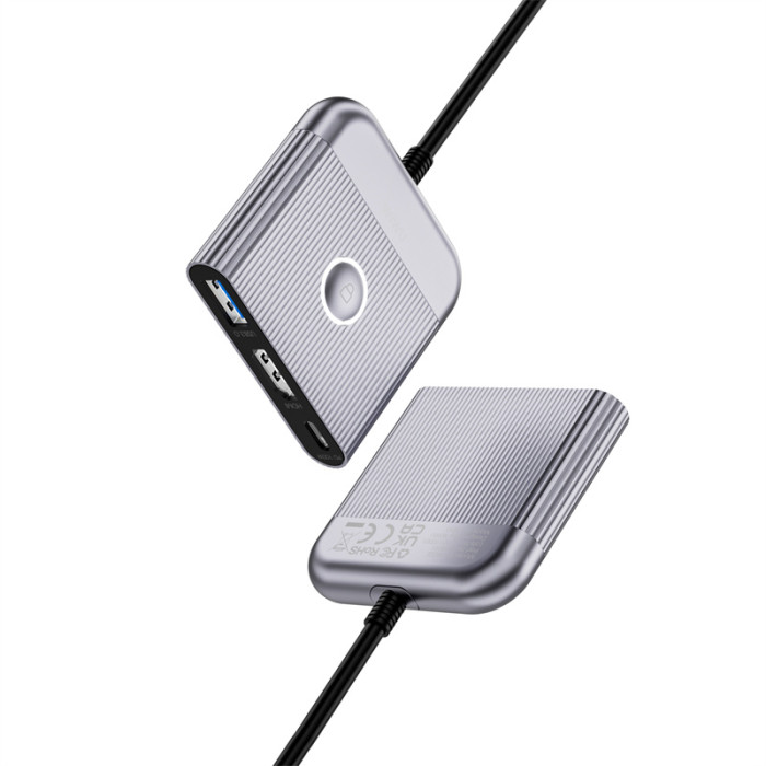 USB-Hub WIWU Traveling 3in1 USB C hub Wi-HB002 Gray