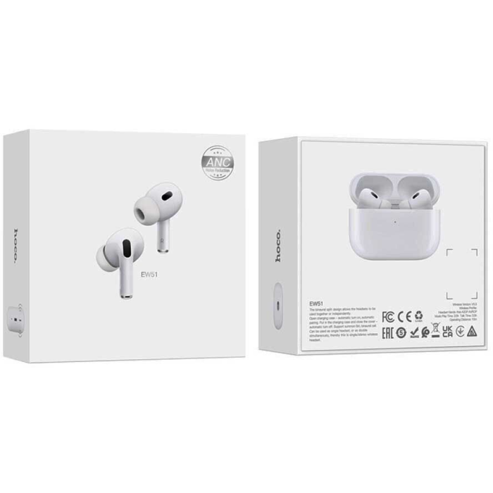Бездротові навушники TWS HOCO EW51 True wireless ANC noise reduction BT headset White