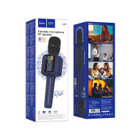 Портативна колонка-мікрофон HOCO L24 Shine karaoke microphone, 5W, Blue