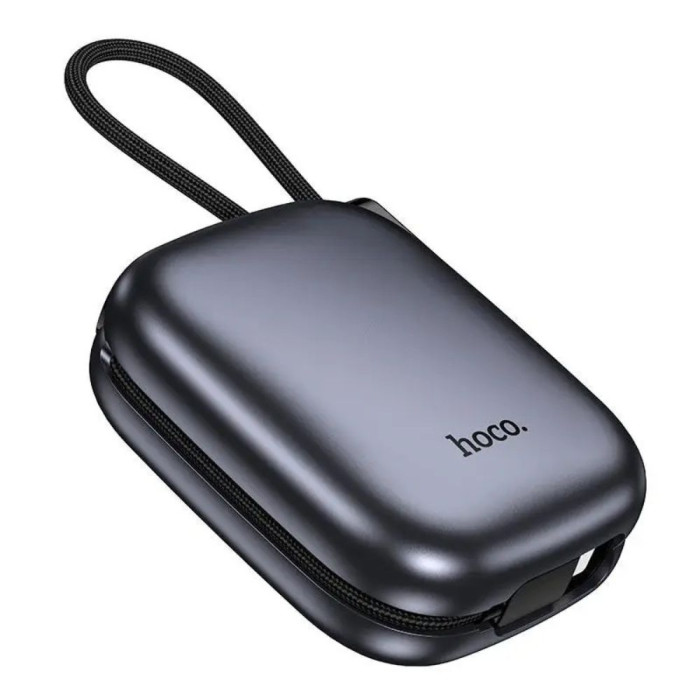 Зовнішній акумулятор HOCO Q49 Peak PD20W power bank with cable(10000mAh) metal gray