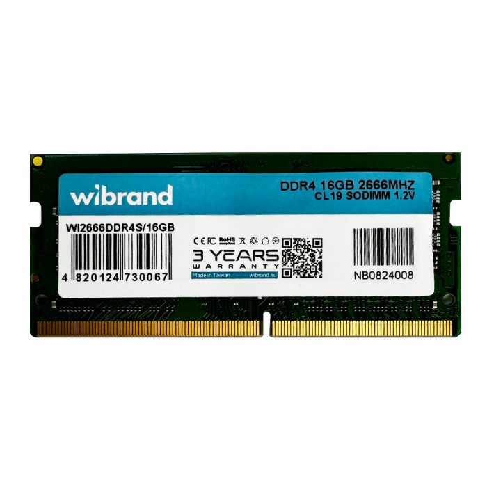 Оперативна пам'ять DDR4 Wibrand 16GB 2666MHz CL19 SODIMM