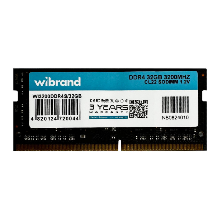 Оперативна пам'ять DDR4 Wibrand 32GB 3200MHz CL22 SODIMM